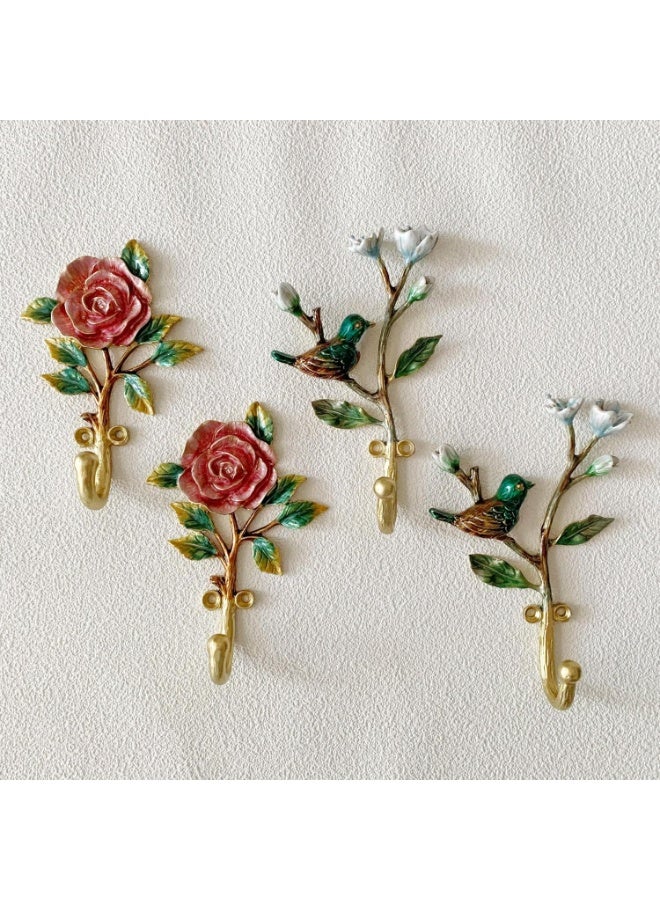jaexest 2-Pack Vintage Flower Shaped Wall Hooks – Antique Metal Mounted Coat Rack Hangers for Hanging Clothes, Towels, Keys & Hats – Decorative Entryway, Bathroom & Bedroom Organizer - Image 2